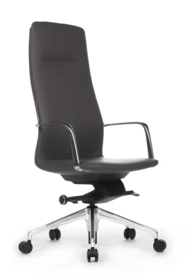 Кресло для руководителя Riva Design Плаза / Plaza FK004-A13 серая кожа