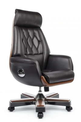 Кресло для руководителя Riva Design Байрон / Byron YS1505A коричневая кожа